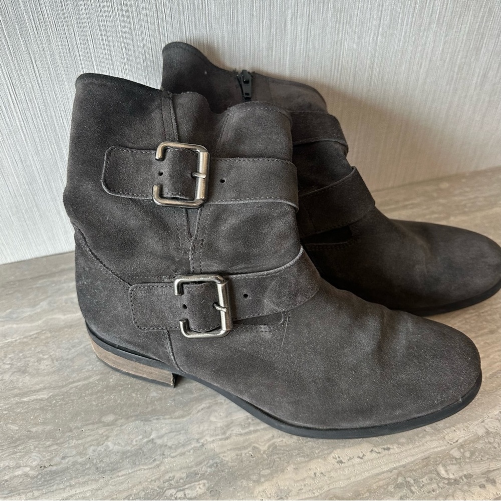 Paul Green Suede Slouchy Moto Biker Boots
